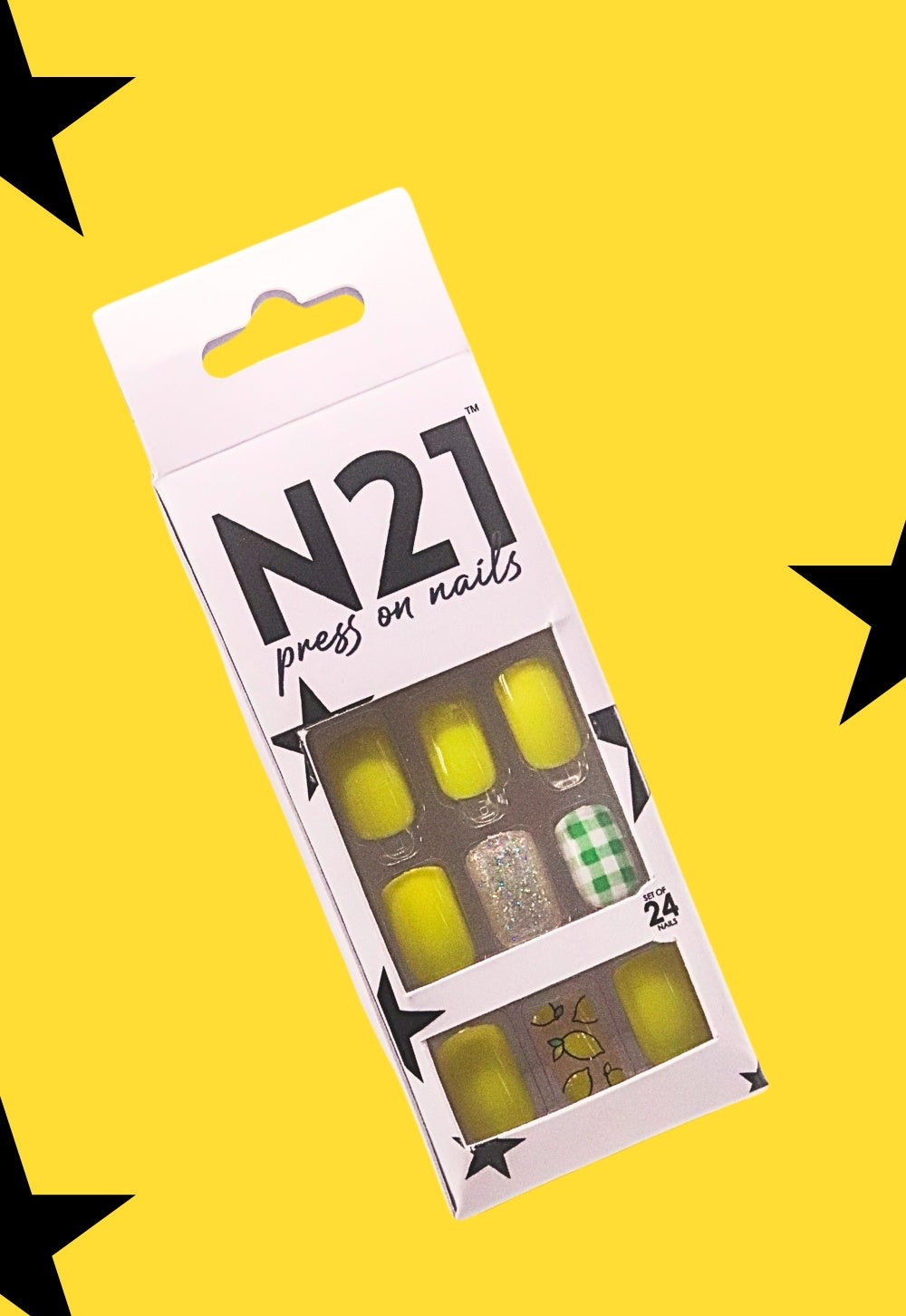 Lemon Zest Press-On Nails – Neon Yellow Squoval Press-On Nails