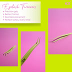 N21™ Professional Angled Lash Tweezer – Ultra Precision Stainless Steel Tool