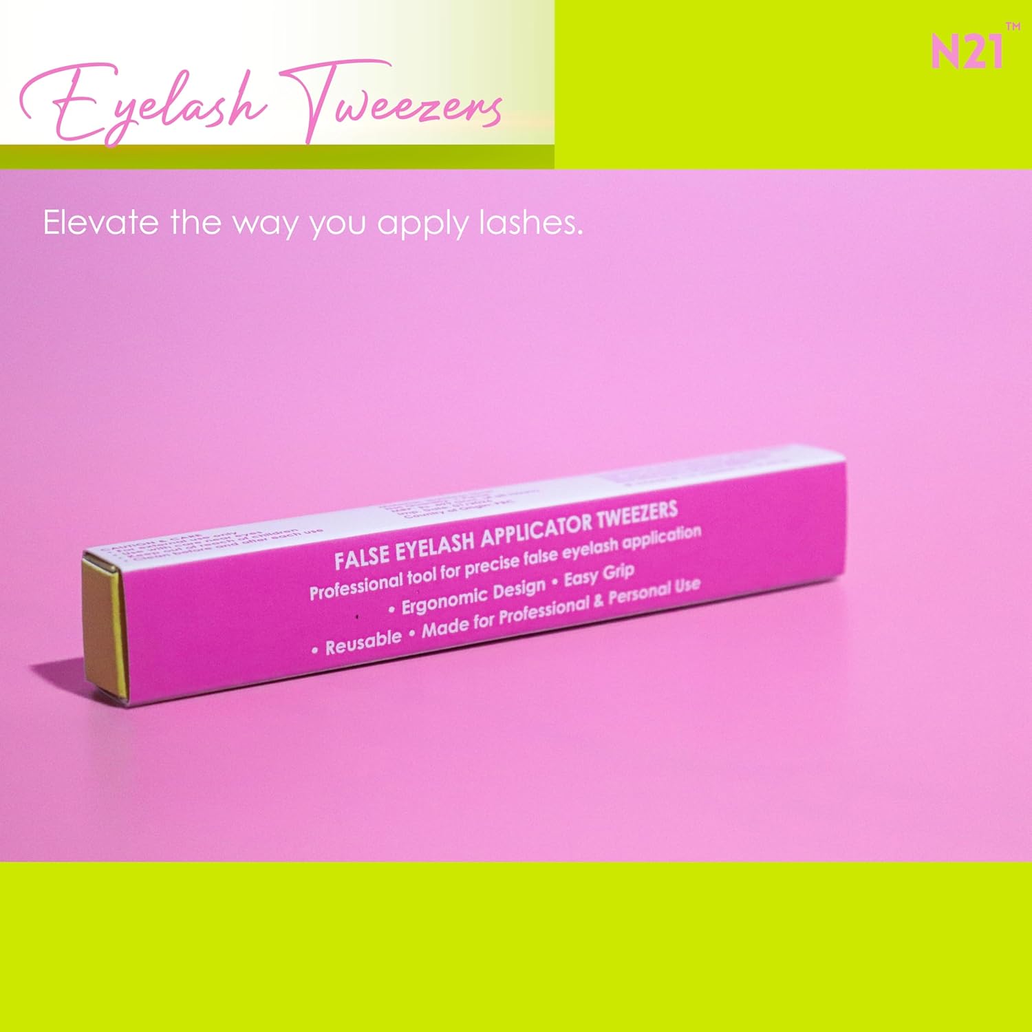 N21™ Professional Angled Lash Tweezer – Ultra Precision Stainless Steel Tool