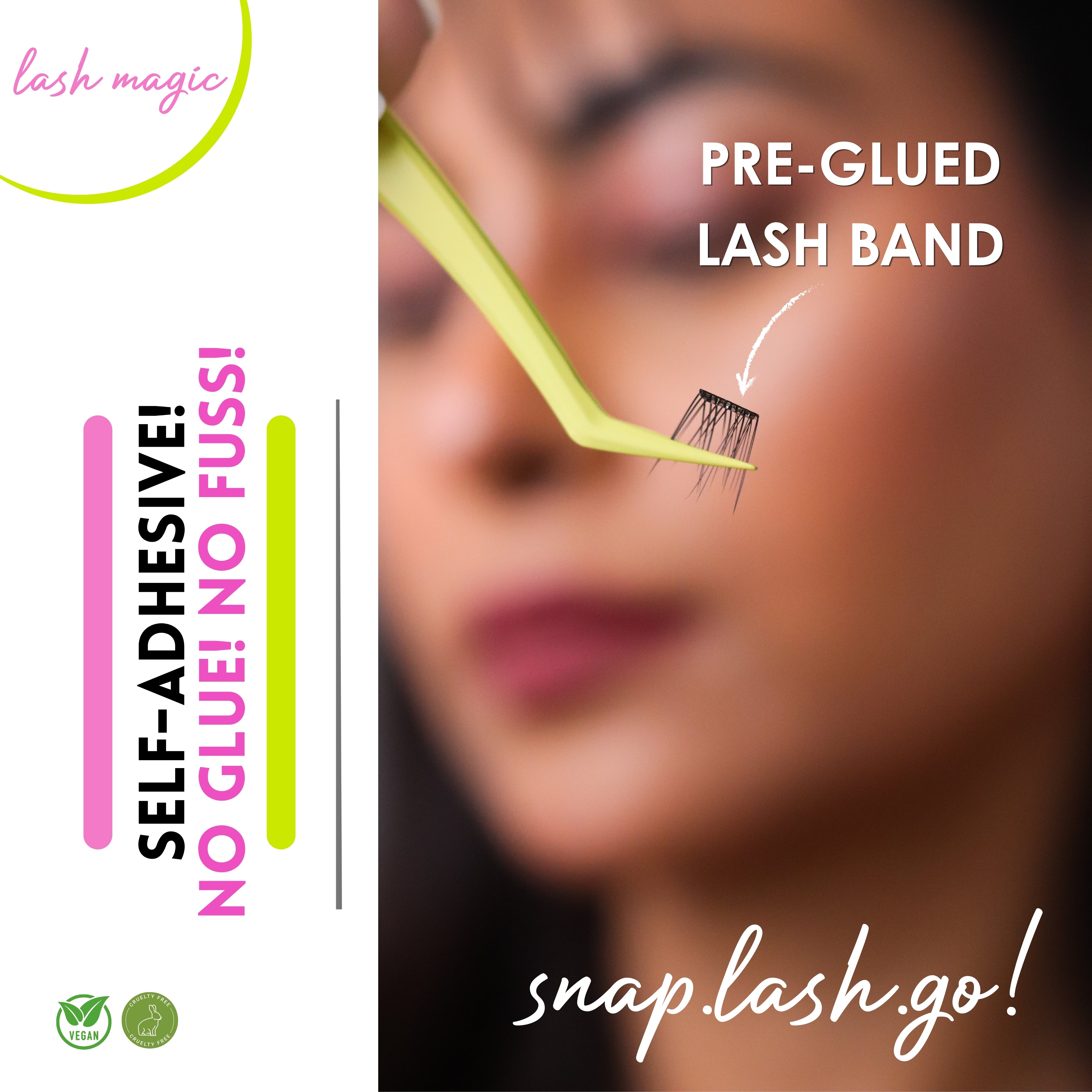 N21™ Lash Magic No-Glue Press-On Lashes (10–12mm Wispy), 36 Lash Cluster Pieces