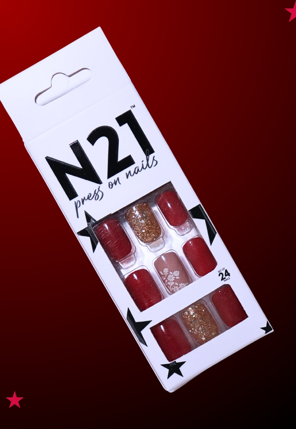 Jolly Red Press-On Nails – Medium Squoval Holiday Red Press On Nails