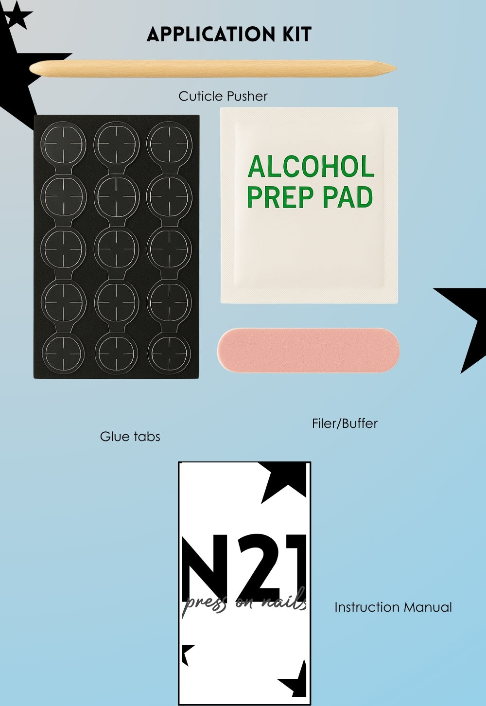 Earl Grey Press-On Nails – Medium Squoval White & Silver Minimal Nails