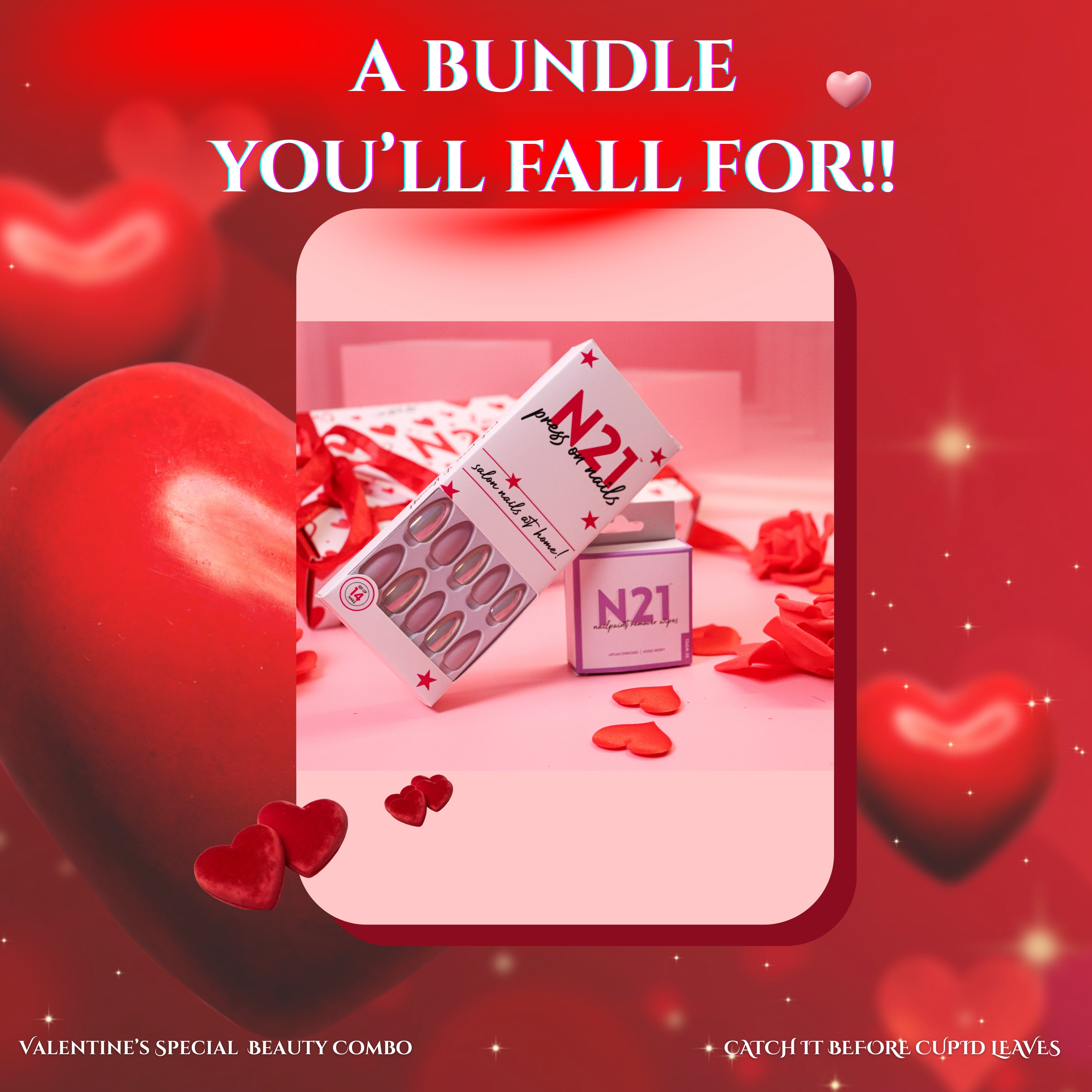 Chrome Nail Gift Set (Press-Ons + Nail Wipes)