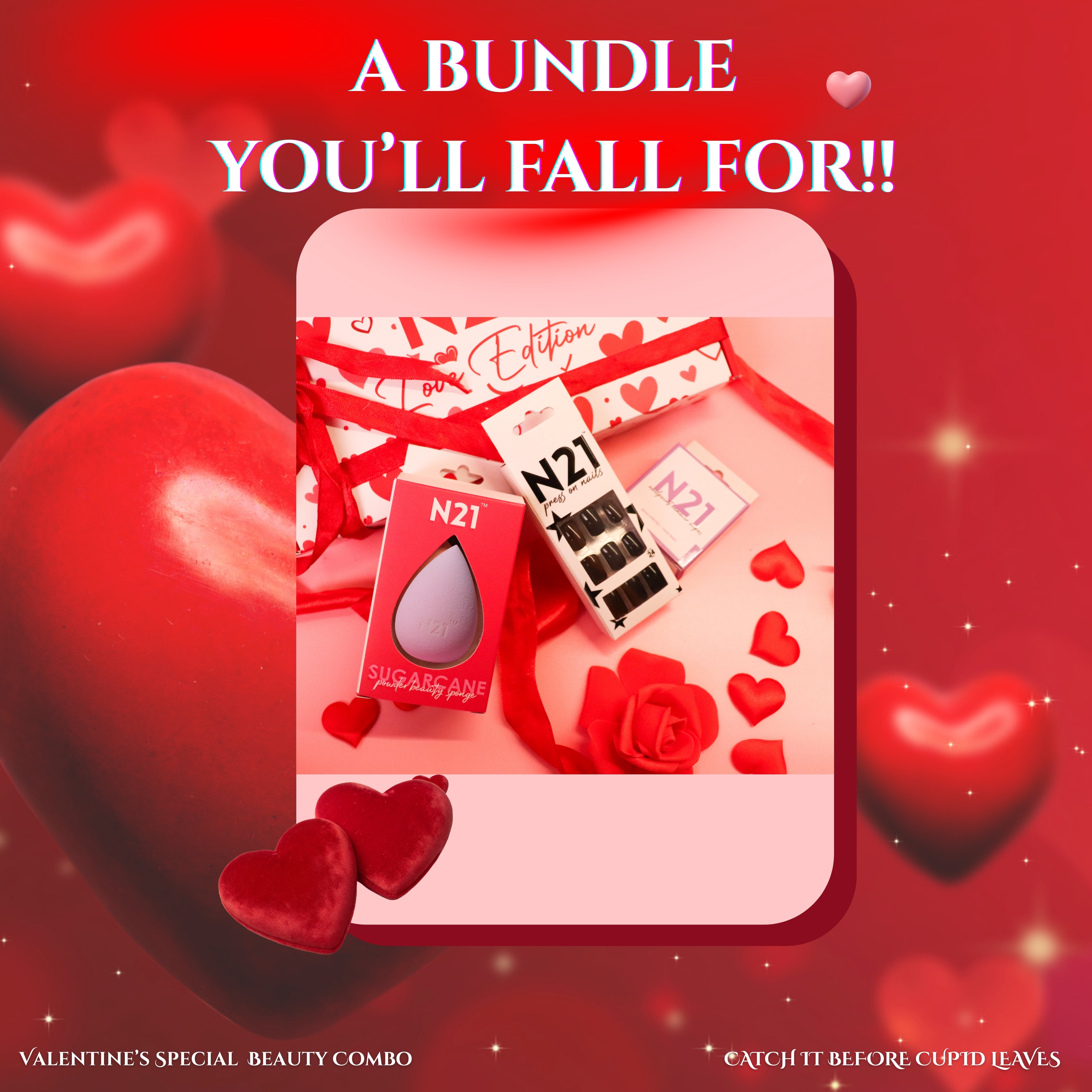 Sugarcane Sponge + Press-On Nails + Nail Wipes