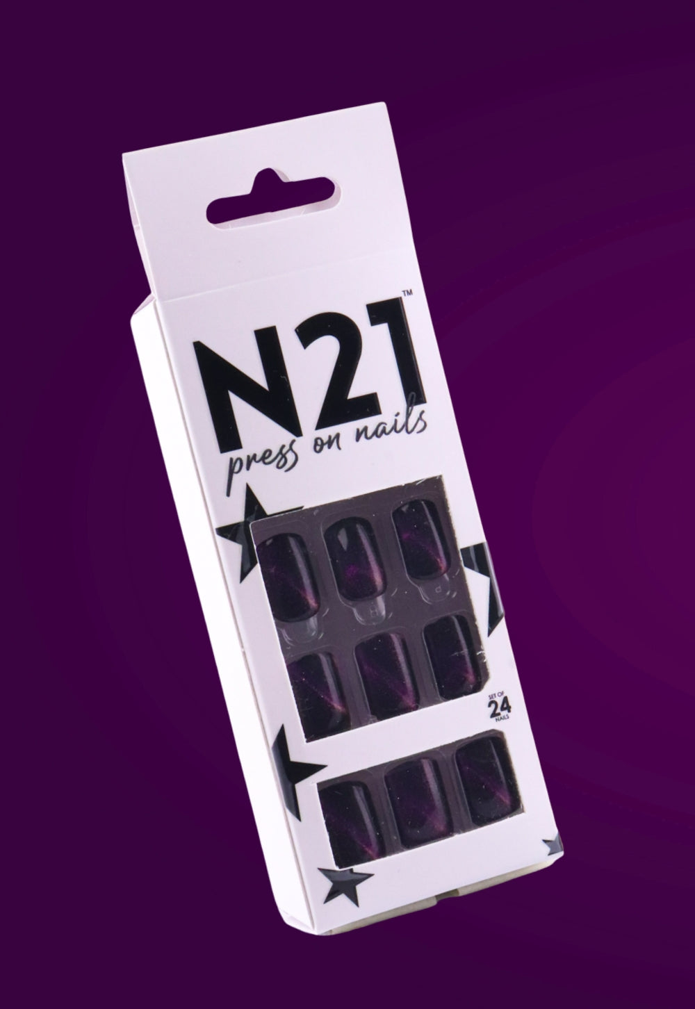 Cat Eye – Violet Vision Press-On Nails – Black & Purple Cat Eye Effect Nails