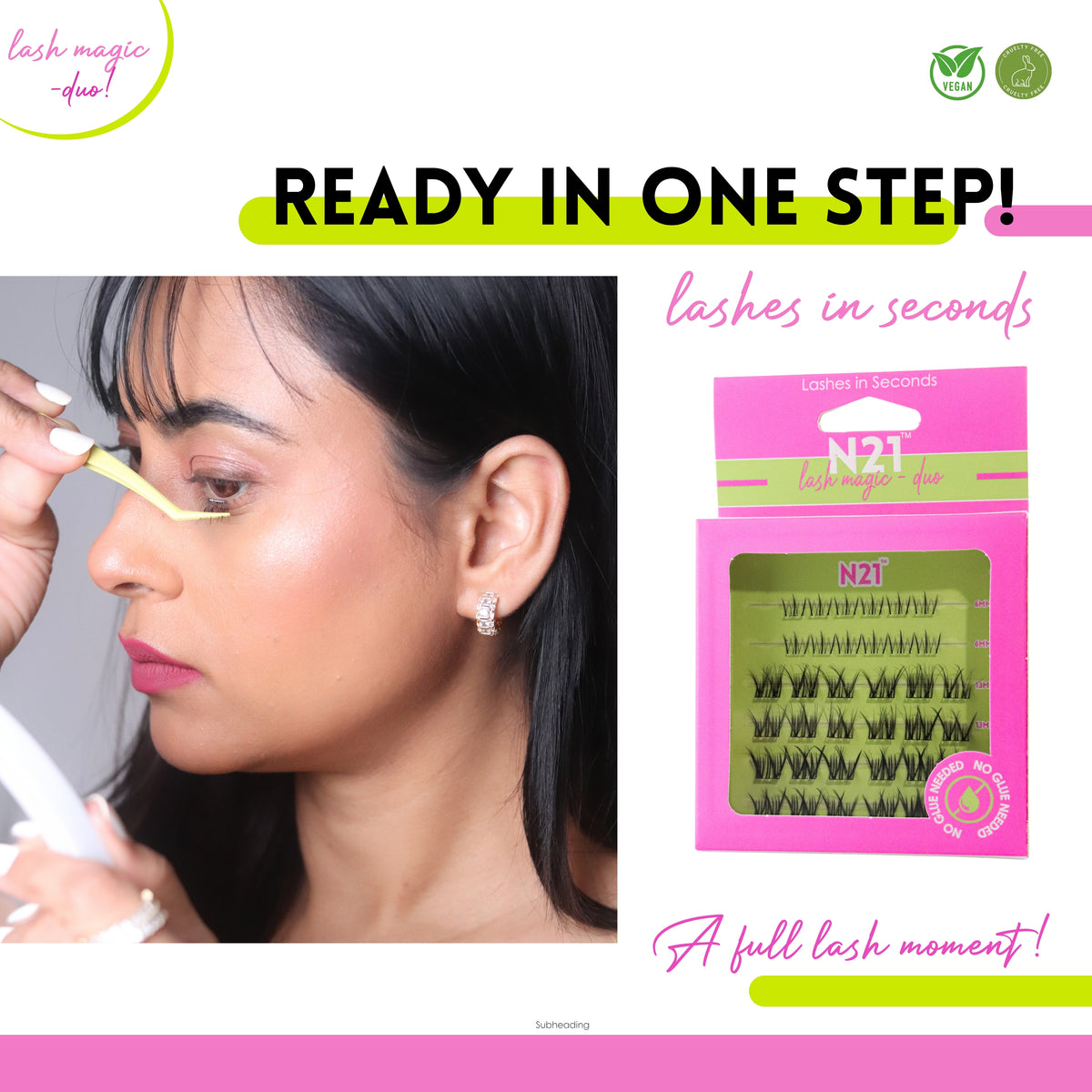 N21™ Lash Magic Duo No-Glue Top + Bottom Lash Clusters (6mm & 13mm), 36 Pieces