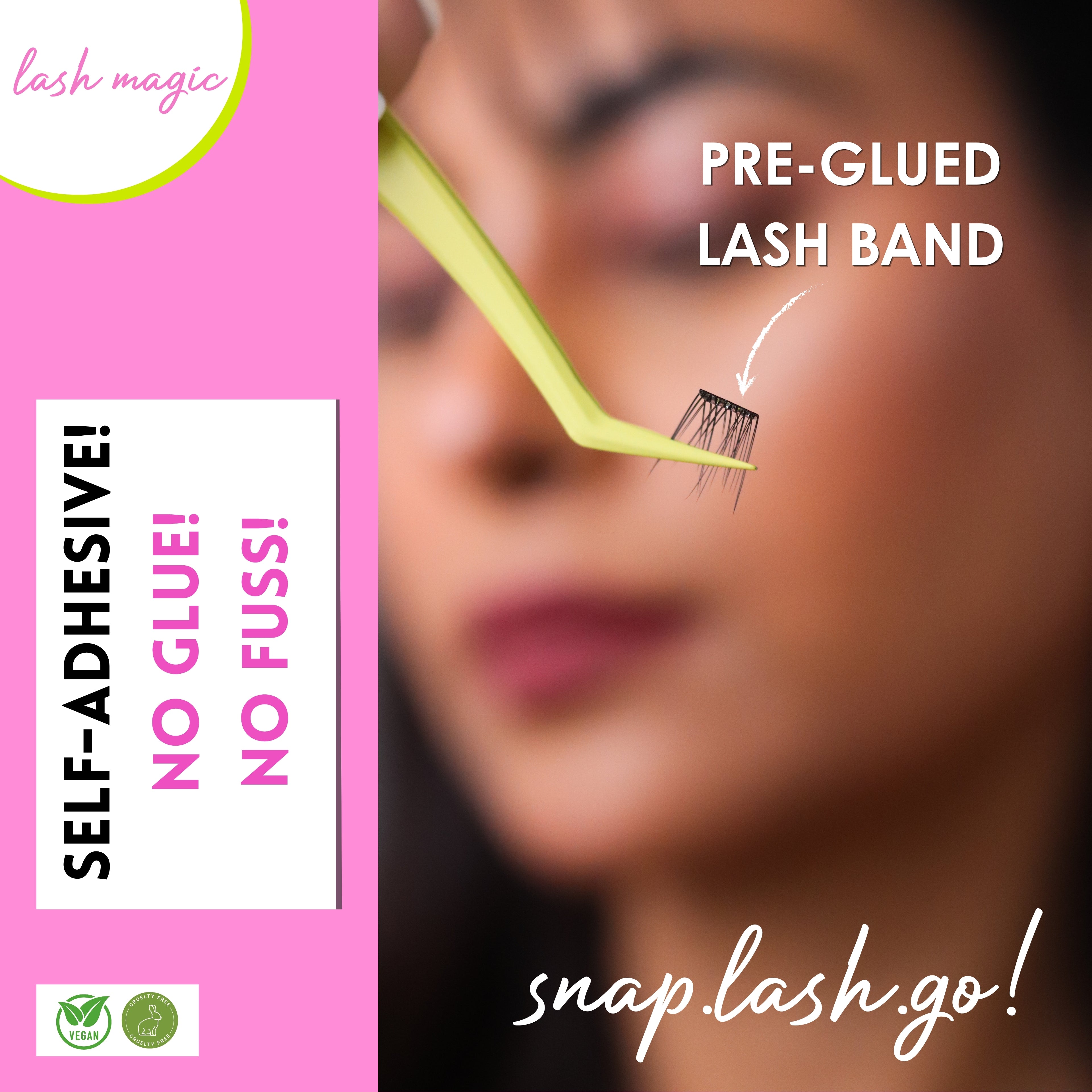 N21™ Lash Magic No-Glue Press-On Lashes (10–12mm Wispy), 36 Lash Cluster Pieces