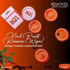N21 Nail Polish Remover Wipes | Removes Polish in Seconds | Orange Scented + Jojoba | 50 Wipes