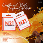 N21 Nail Polish Remover Wipes | Removes Polish in Seconds | Orange Scented + Jojoba | 50 Wipes