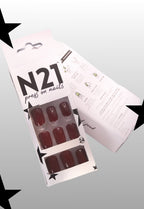 Maroon Magic Press-On Nails – Medium Squoval Glossy Maroon Nails