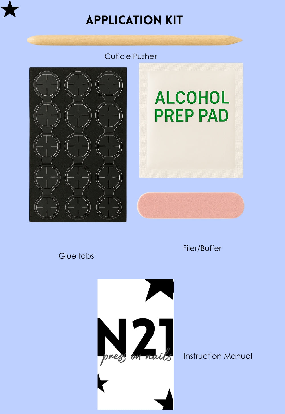 Bluette Press-On Nails – Medium Squoval Blue Plaid Press-On Nails