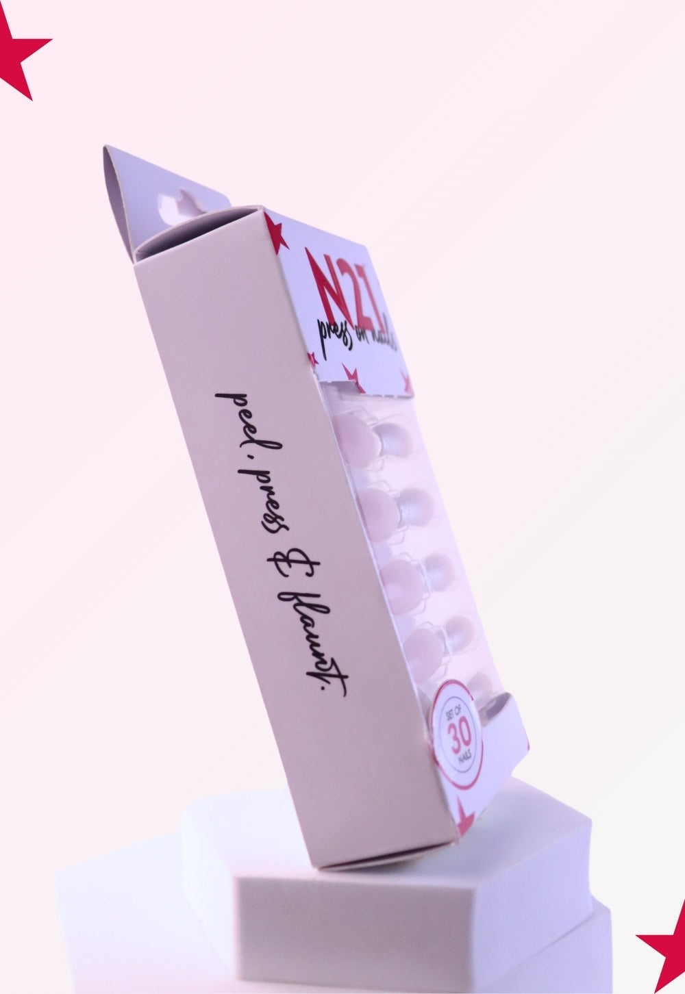 Rose Quartz Press-On Nails | Soft Blush Pink Glossy Nails | N21 (Set of 30)