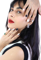 BlackTie Press-On Nails – Classic Black & White Monochrome Nails
