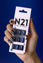 Cat Eye-Blue Press-On Nails – Medium Squoval Violet Cat-Eye Nails