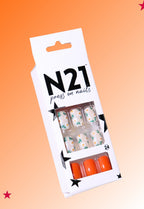 Citrus Bloom Press-On Nails – Medium Squoval Floral Press On Nails