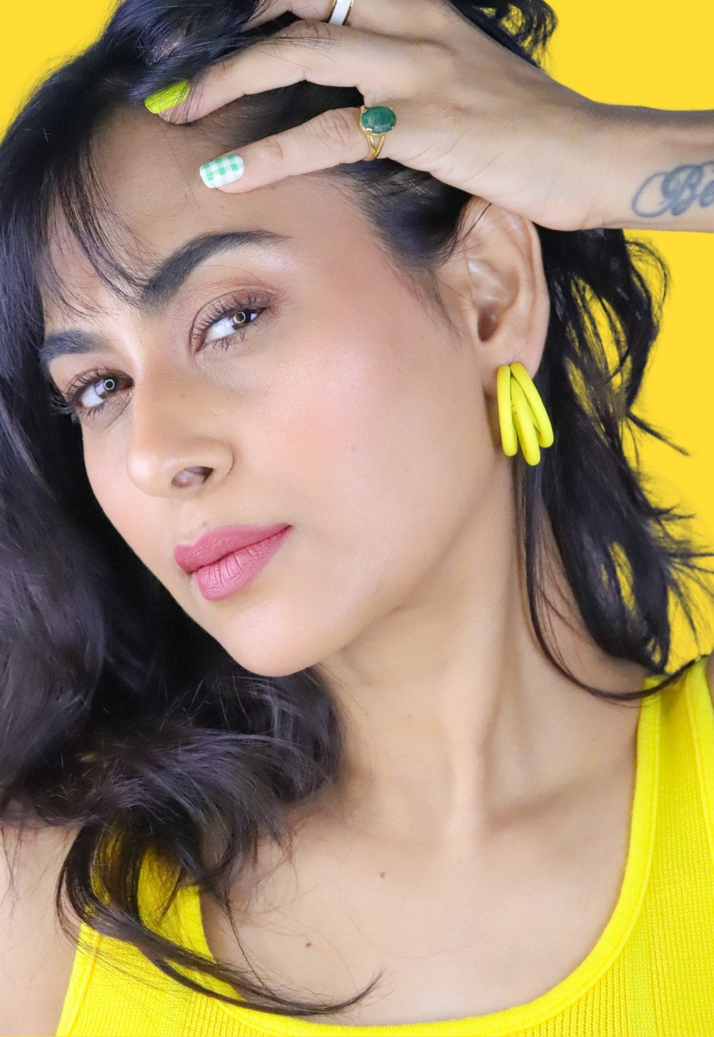 Lemon Zest Press-On Nails – Neon Yellow Squoval Press-On Nails