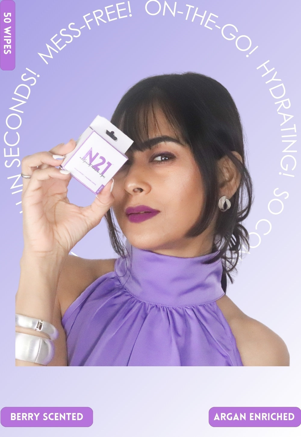 Nail Paint Remover Wipes with Argan Oil – Quick, Mess-Free Polish Removal (Berry Scented)