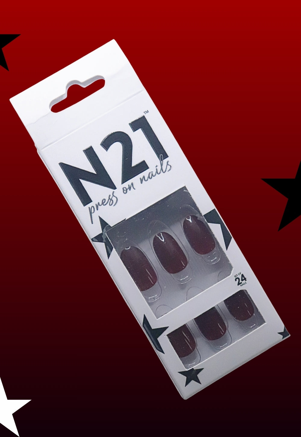Maroon Oval Press-On Nails – Medium Oval Deep Maroon Nails