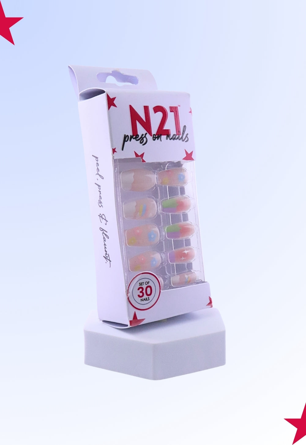 Cotton Clouds Press-On Nails (Set of 30) | Soft White Squoval Nails