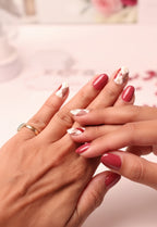 Cherry Checkmate Press-On Nails – Red & White Checkered Squoval Nails