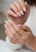 Peppy Tips – Colorful Half French Press-On Nails | N21 Medium Squoval Nails
