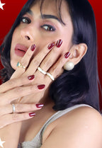 Maroon Oval Press-On Nails – Medium Oval Deep Maroon Nails