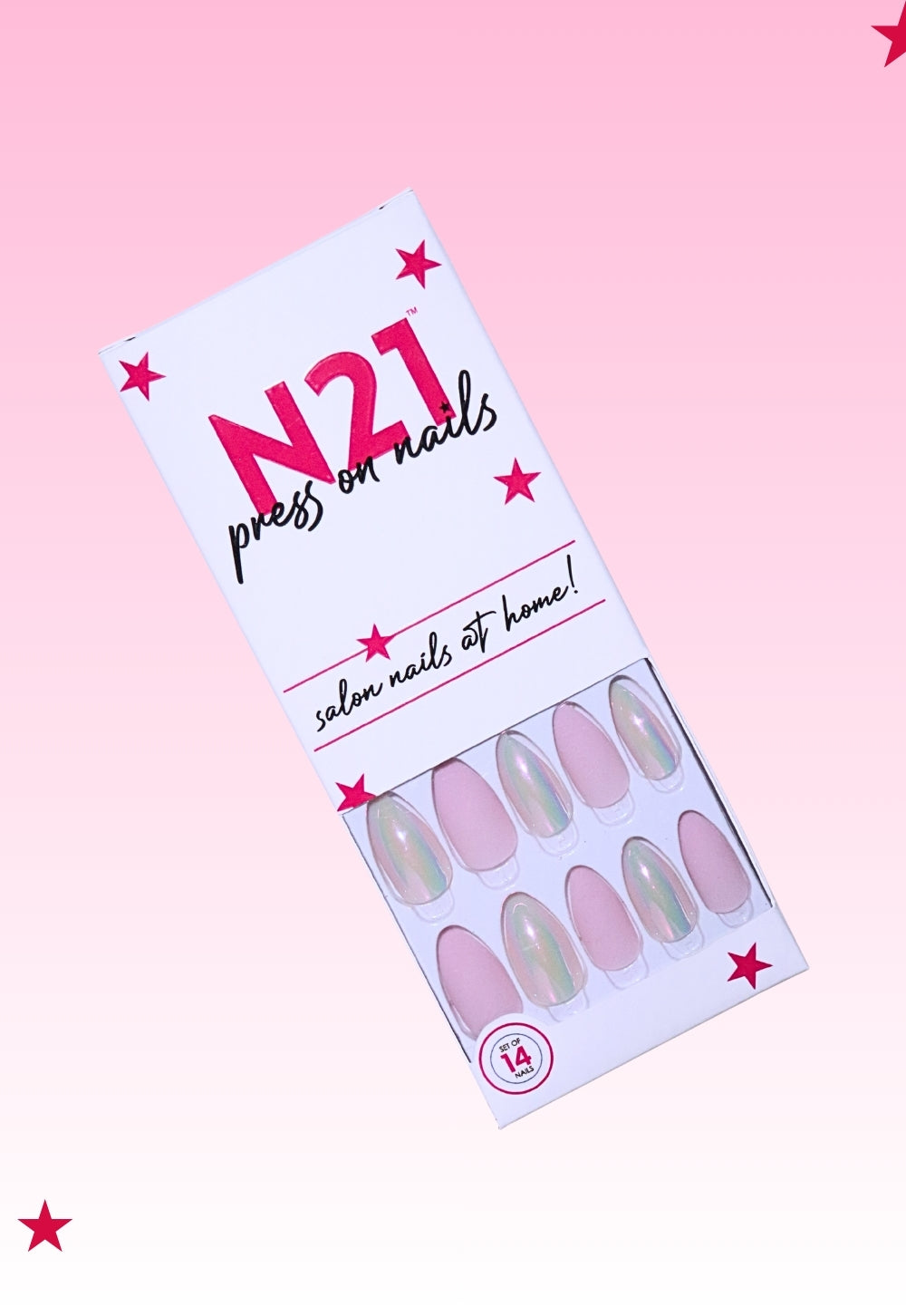 Pinky Chrome Press-On Nails – Baby Pink Chrome Almond Nails